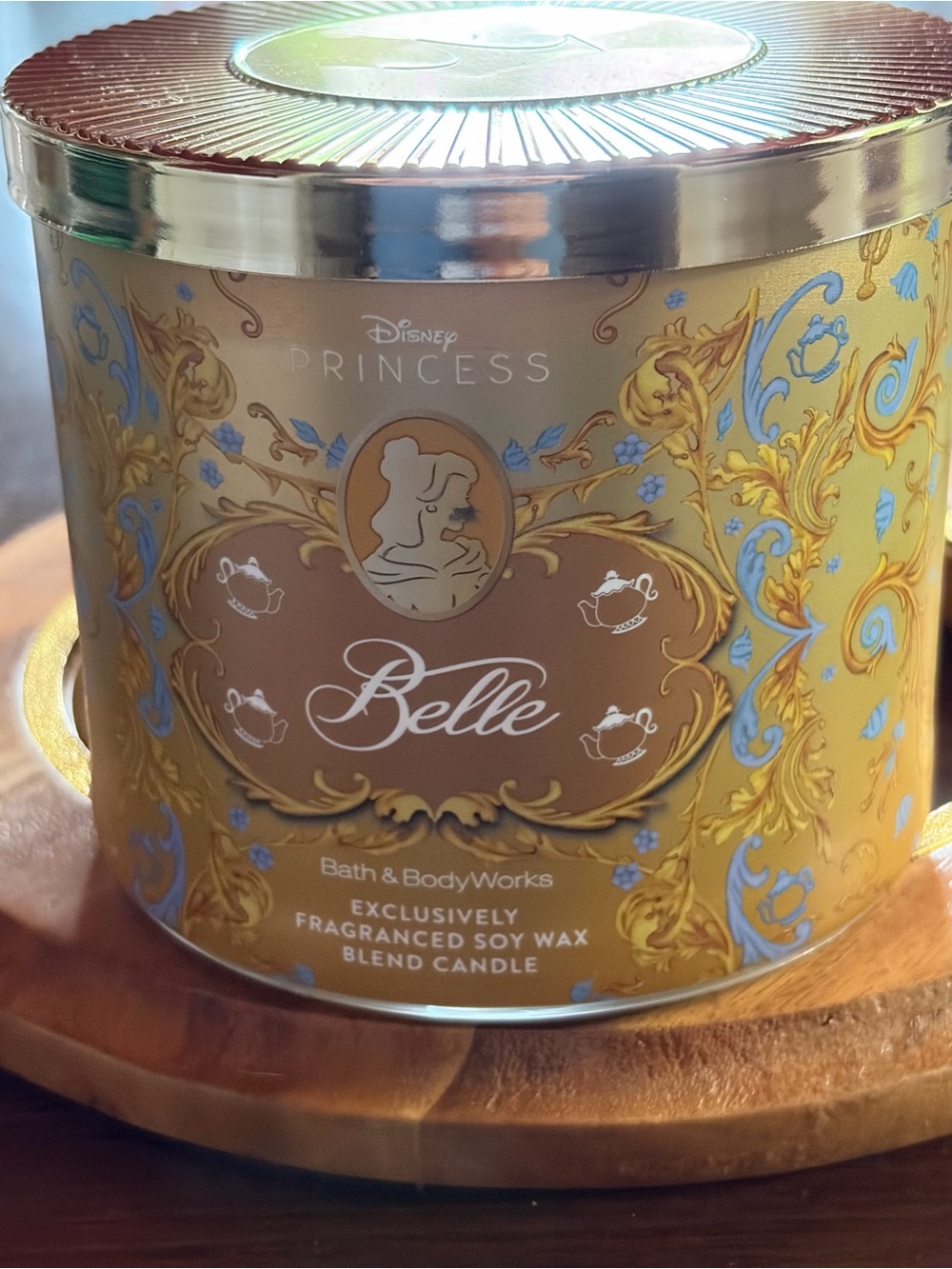 Bath & Body Works Belle Disney Princess Candle - Gold & Blue